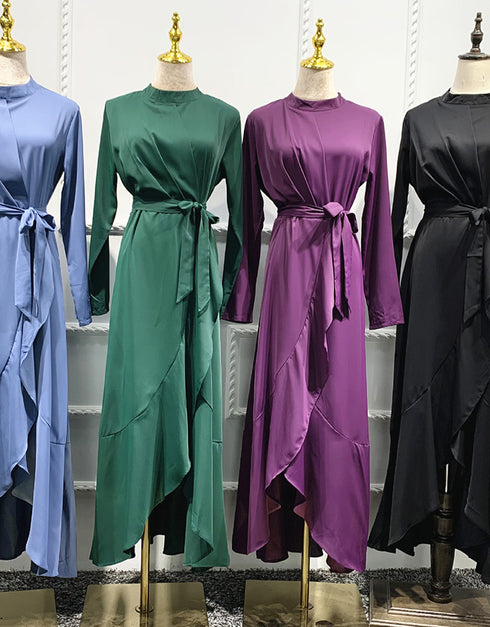 Ruffled Abaya with Belt for Women in Dubai and America